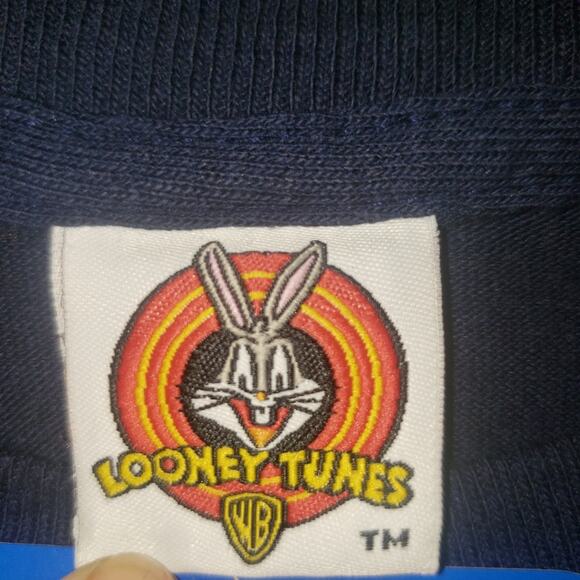 VINTAGE NWT Dead stock Tasmanian Devil "I'll Deck Your Halls" Looney Tunes sz L - Picture 9 of 10